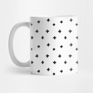 Swiss Cross Pattern Black and White Mask Mug